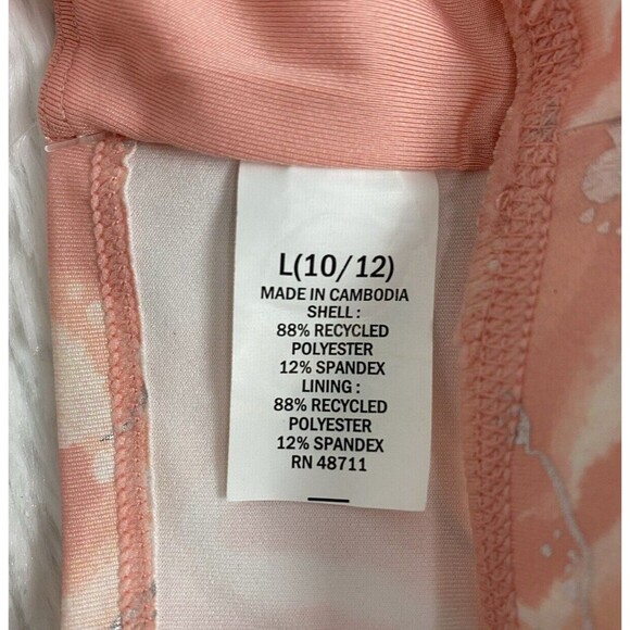 MTA Sport Bra Size L Peach Tie Dye Girls Youth No Padded Cross Back Strap - Picture 3 of 10